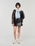 Short aged leather skirt