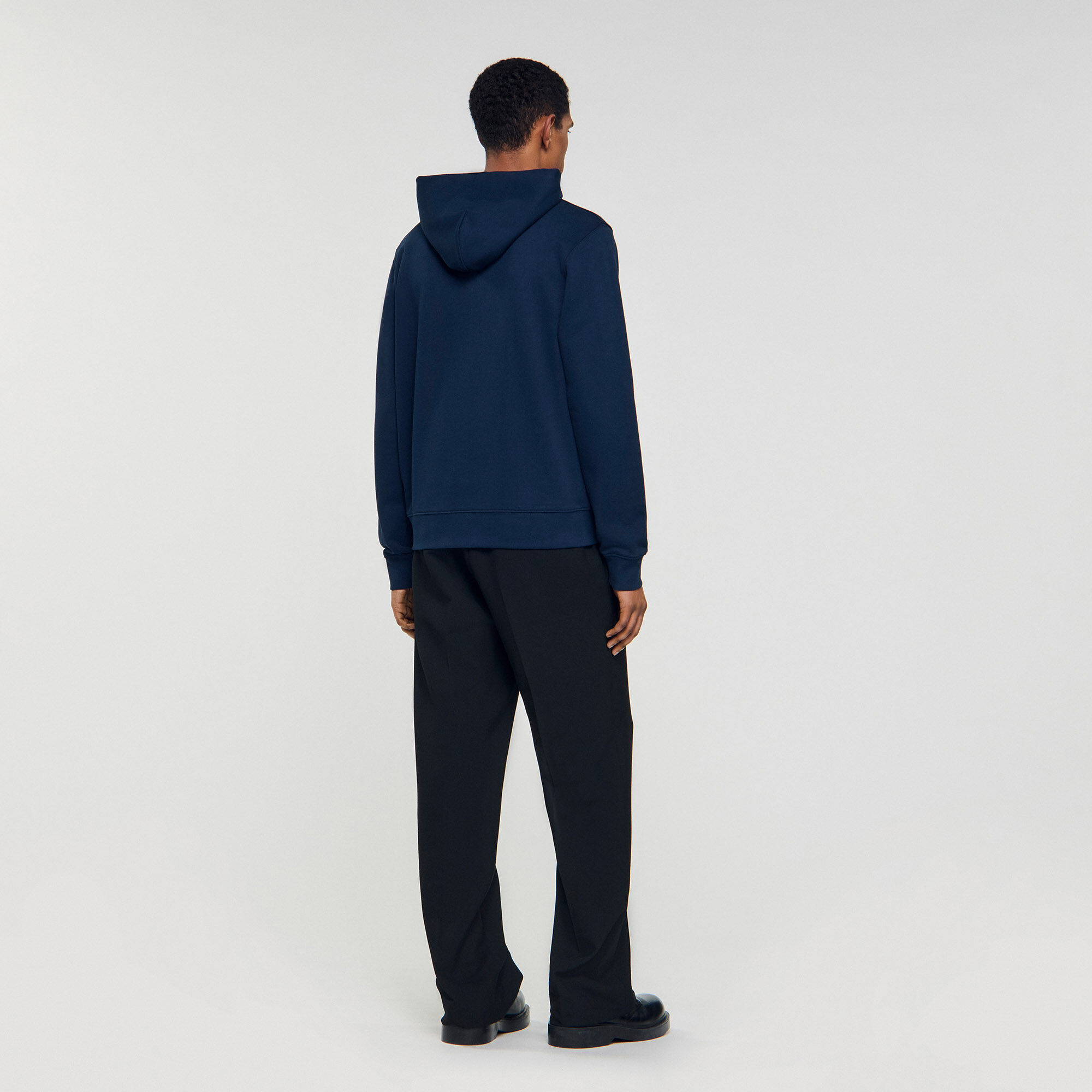 Leather patch sweatshirt