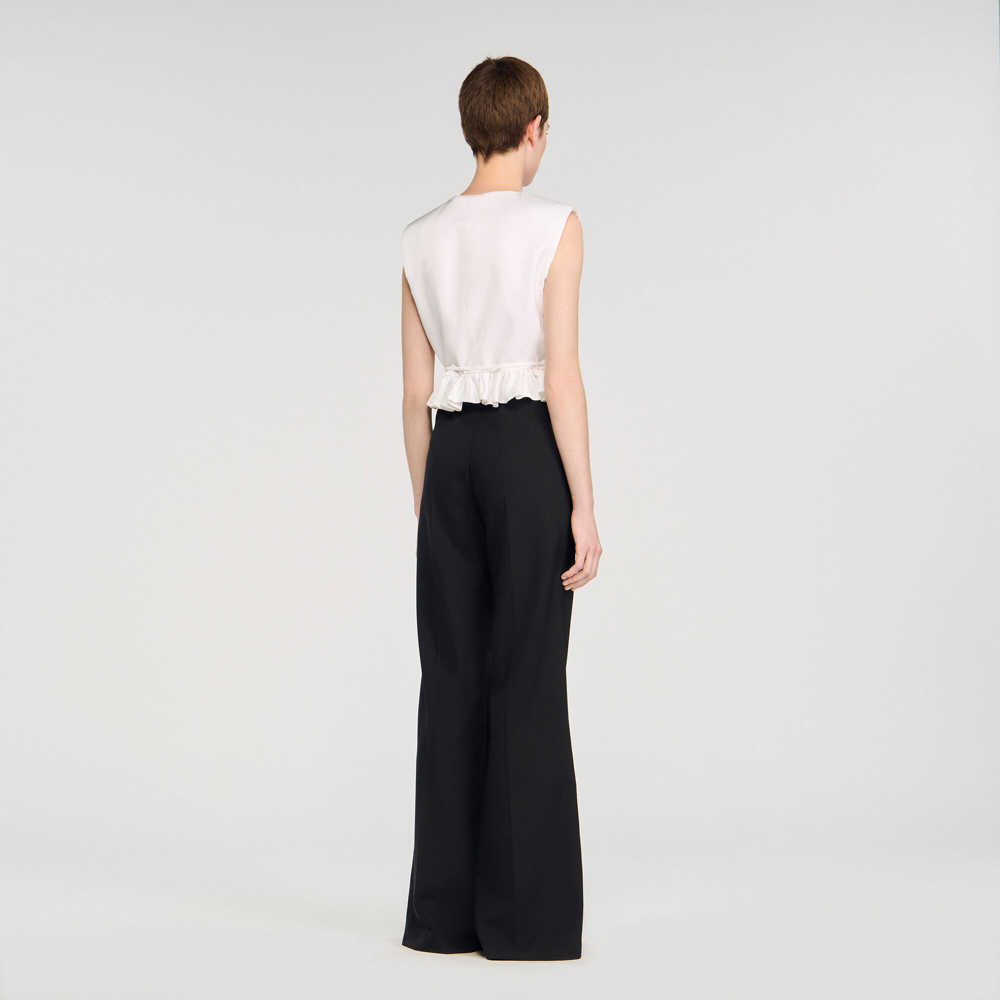 Satin stripe suit trousers
