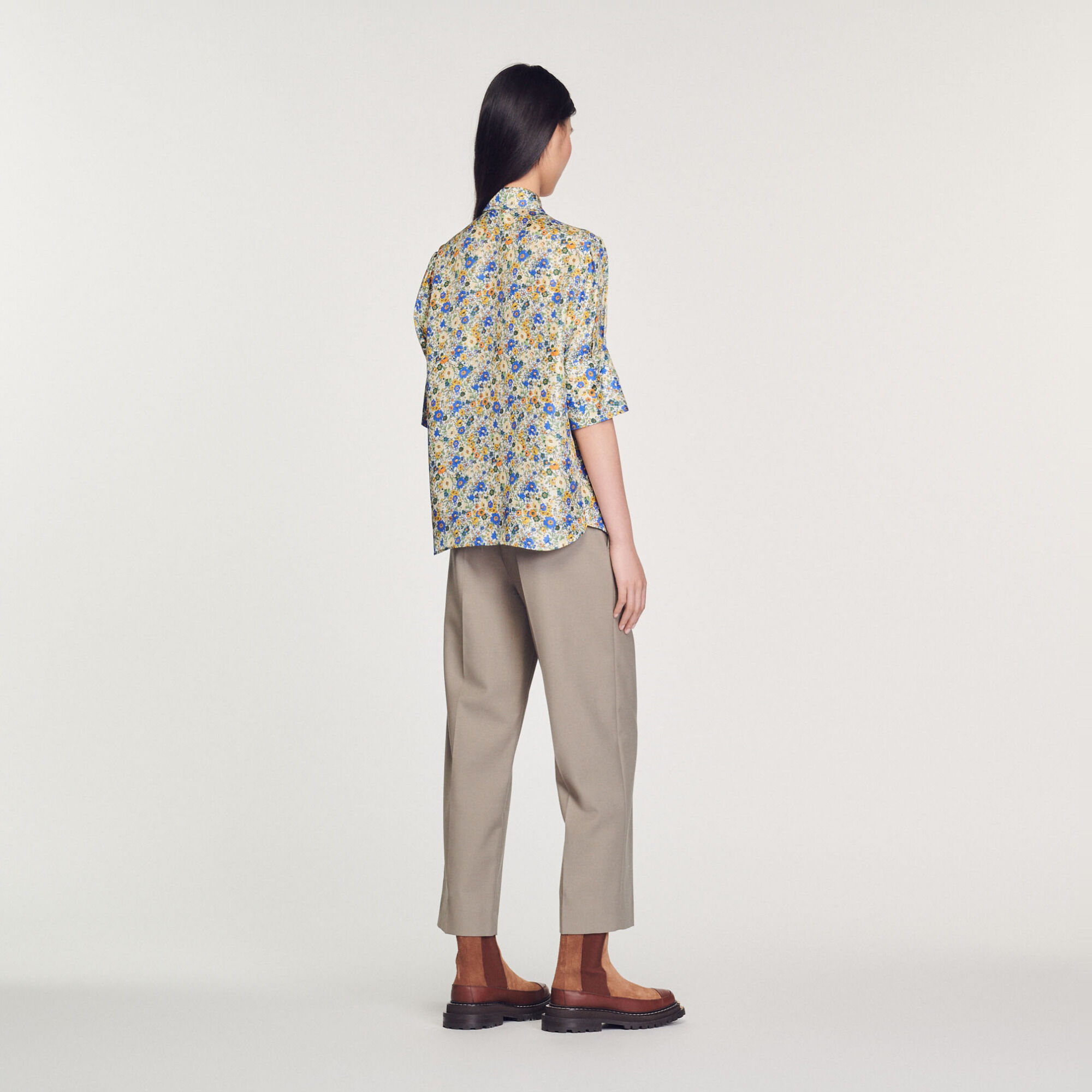 Short-sleeved Blossom print shirt
