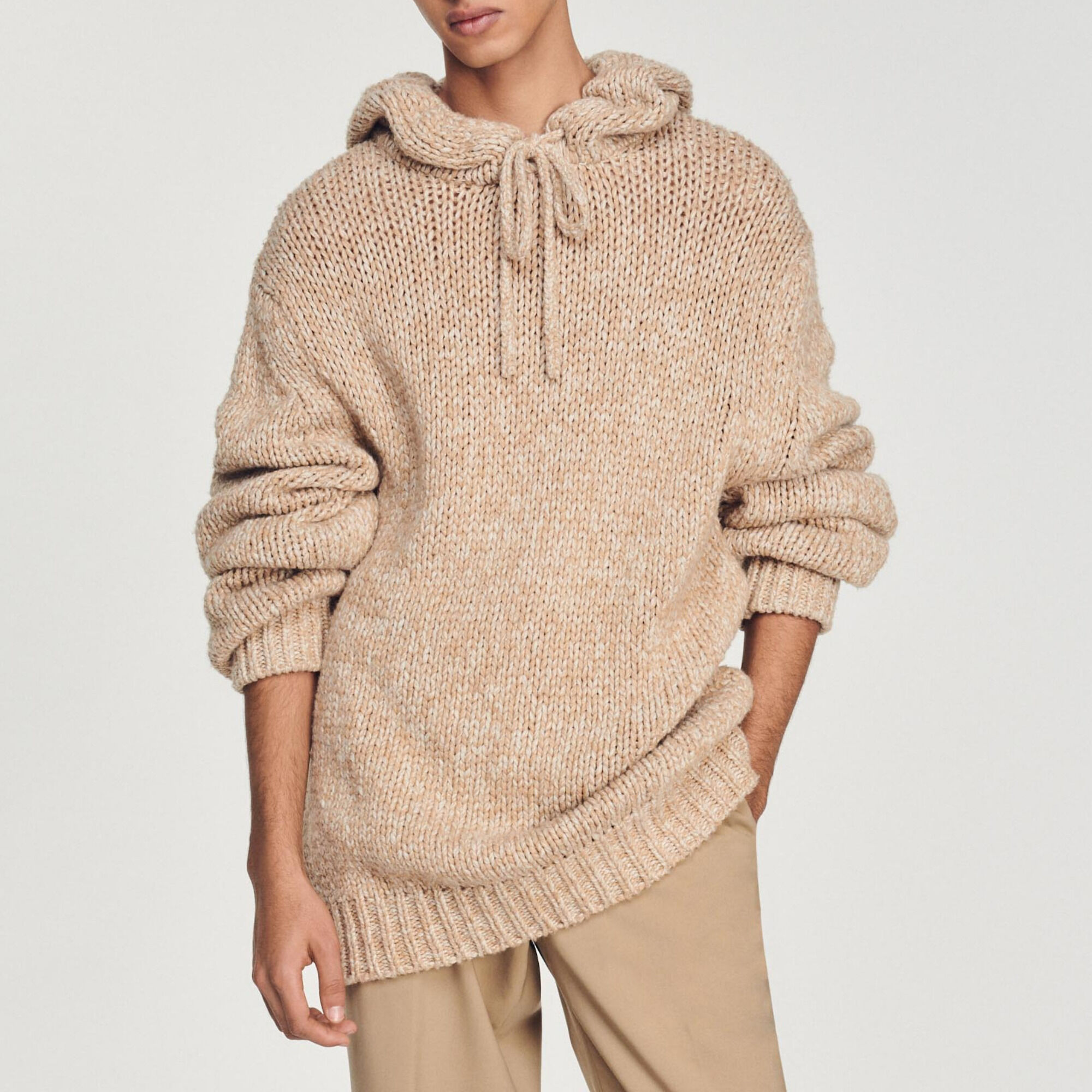 Oversized knit hoodie
