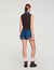 Knit and denim jumper