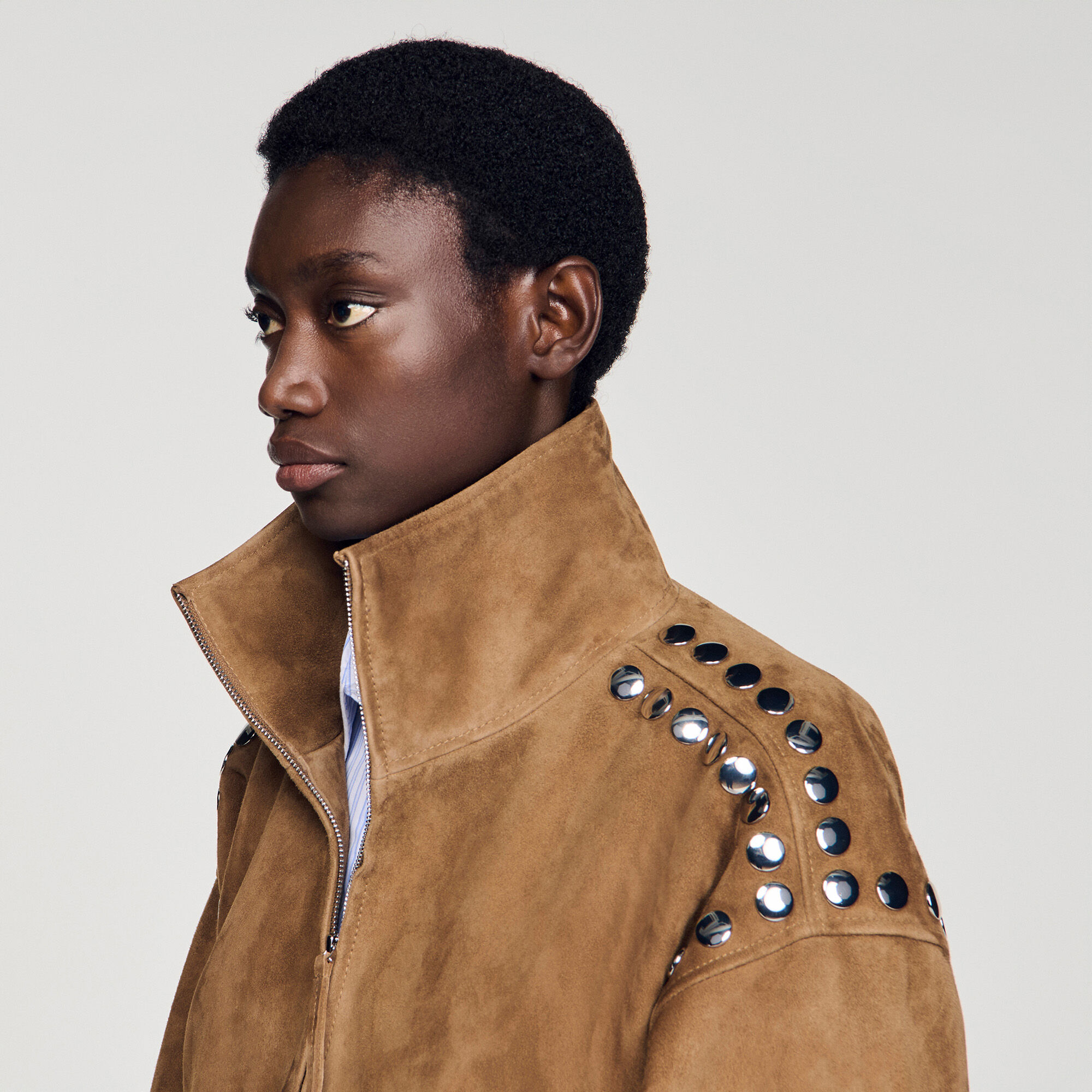 Studded suede jacket