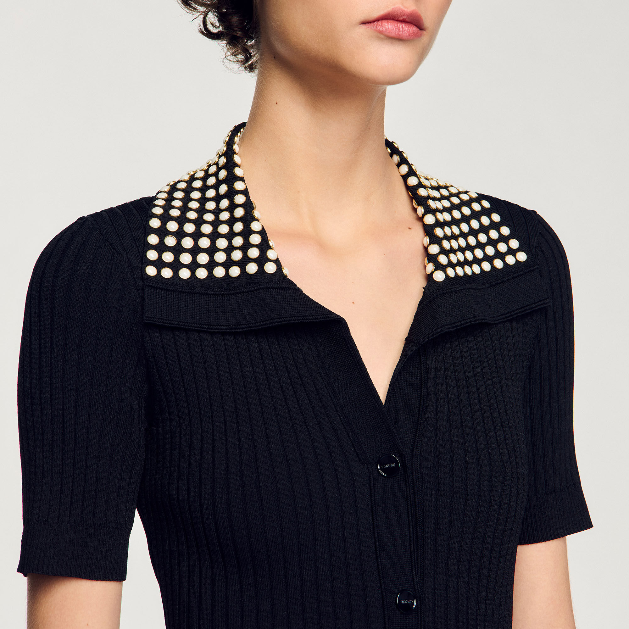 Knit maxi dress with studs