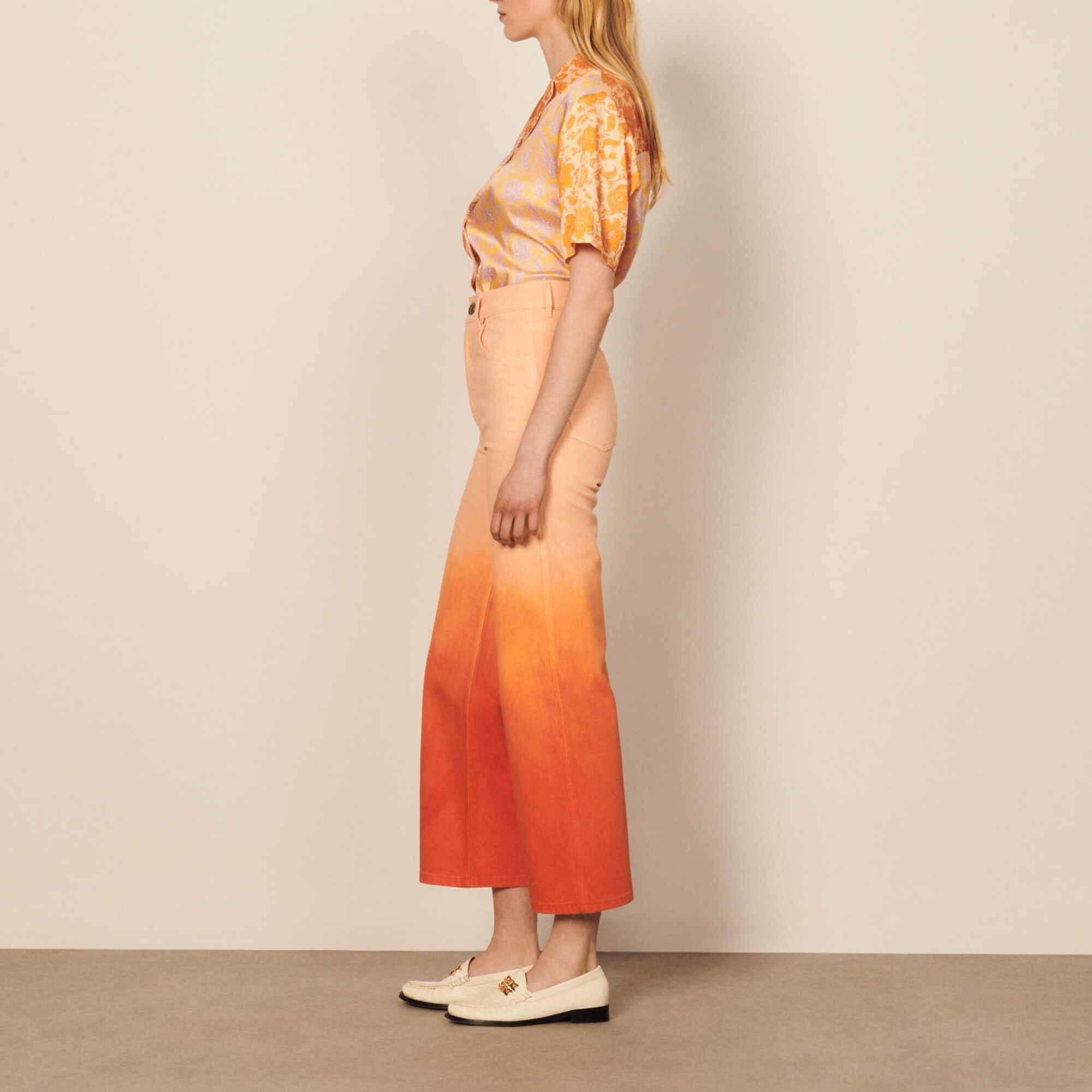 Straight-leg gradient-effect jeans