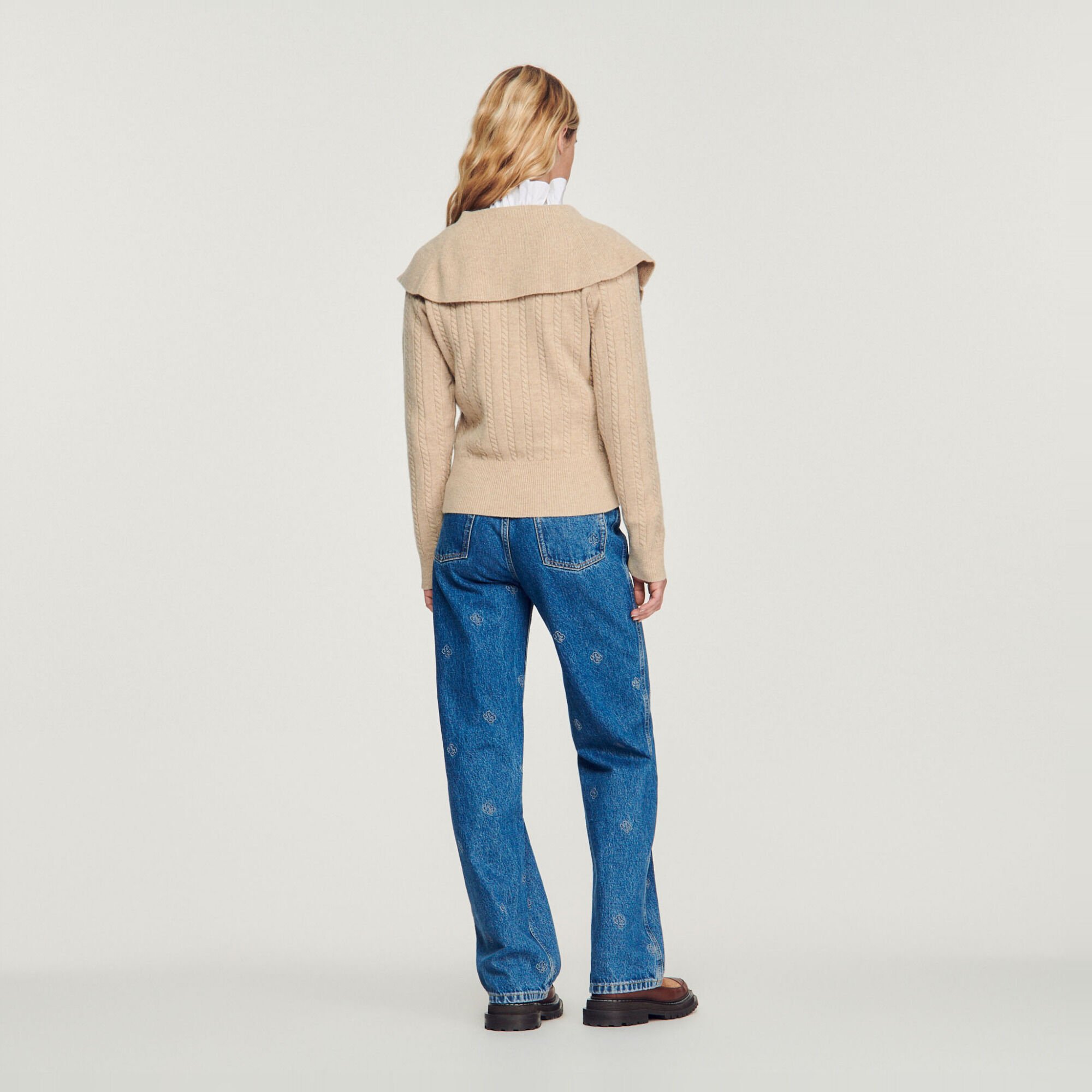 Cropped knit sweater