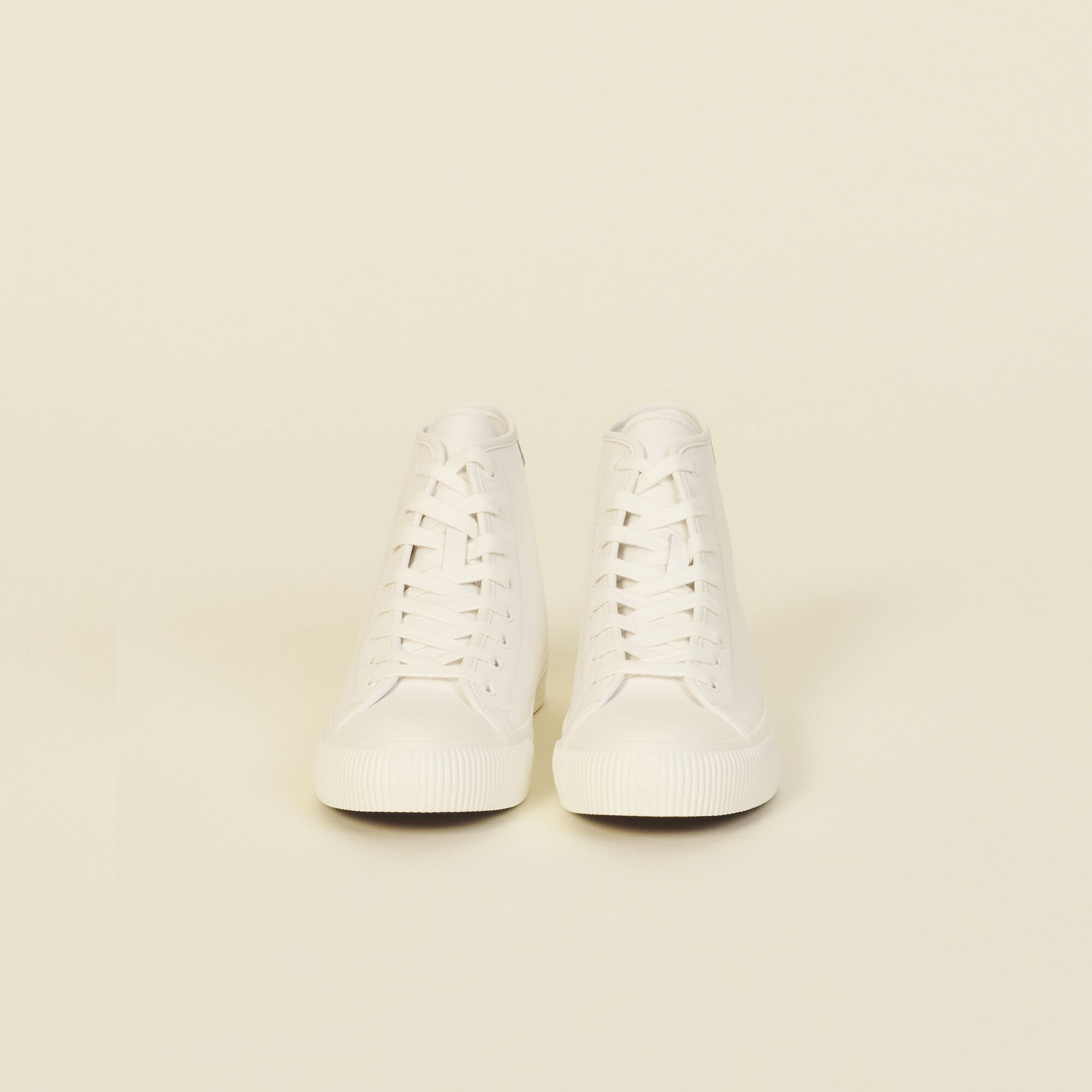 Leather high-top trainers