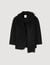 Short coat with integrated scarf
