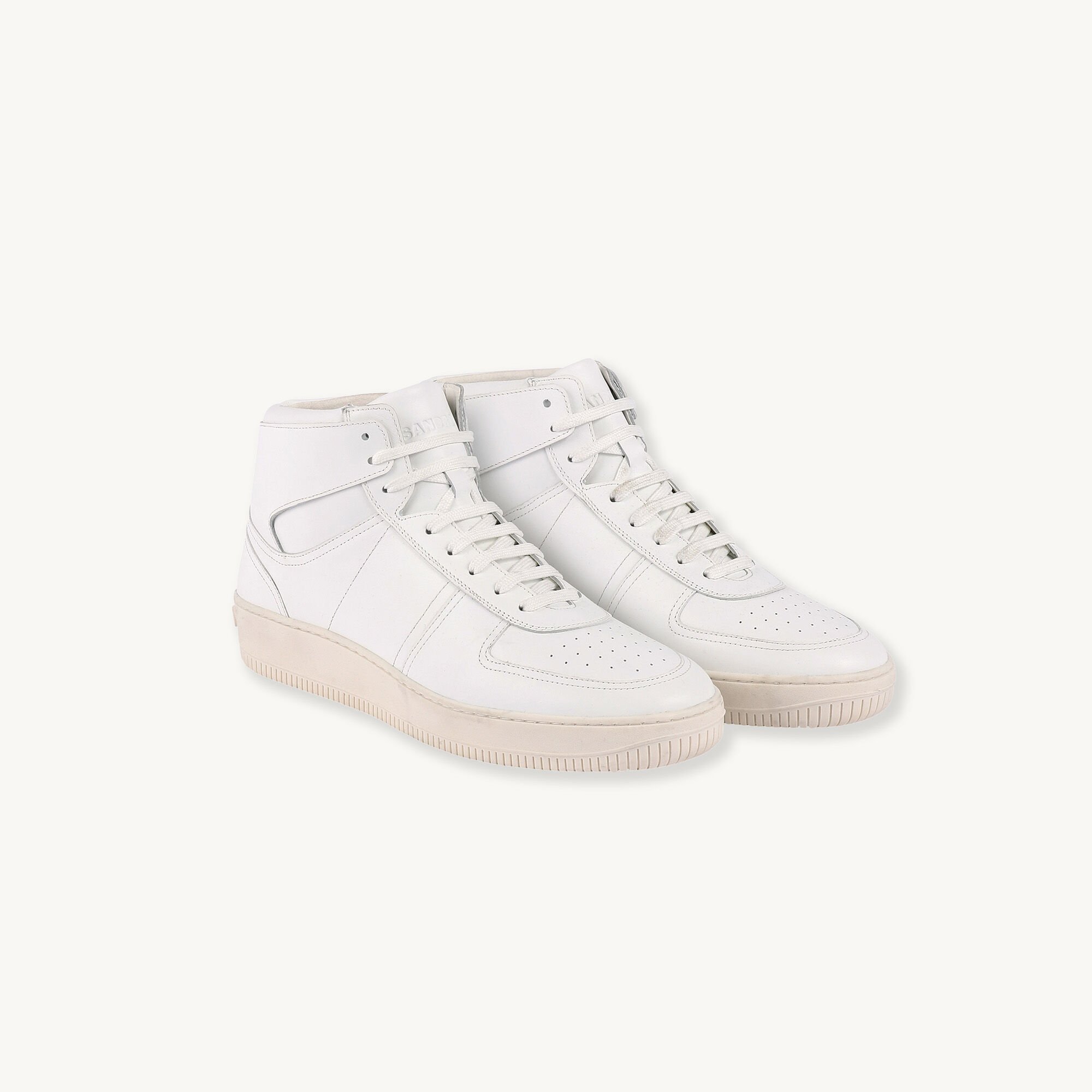 Leather high-top trainers