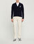 Wool cardigan with S patch