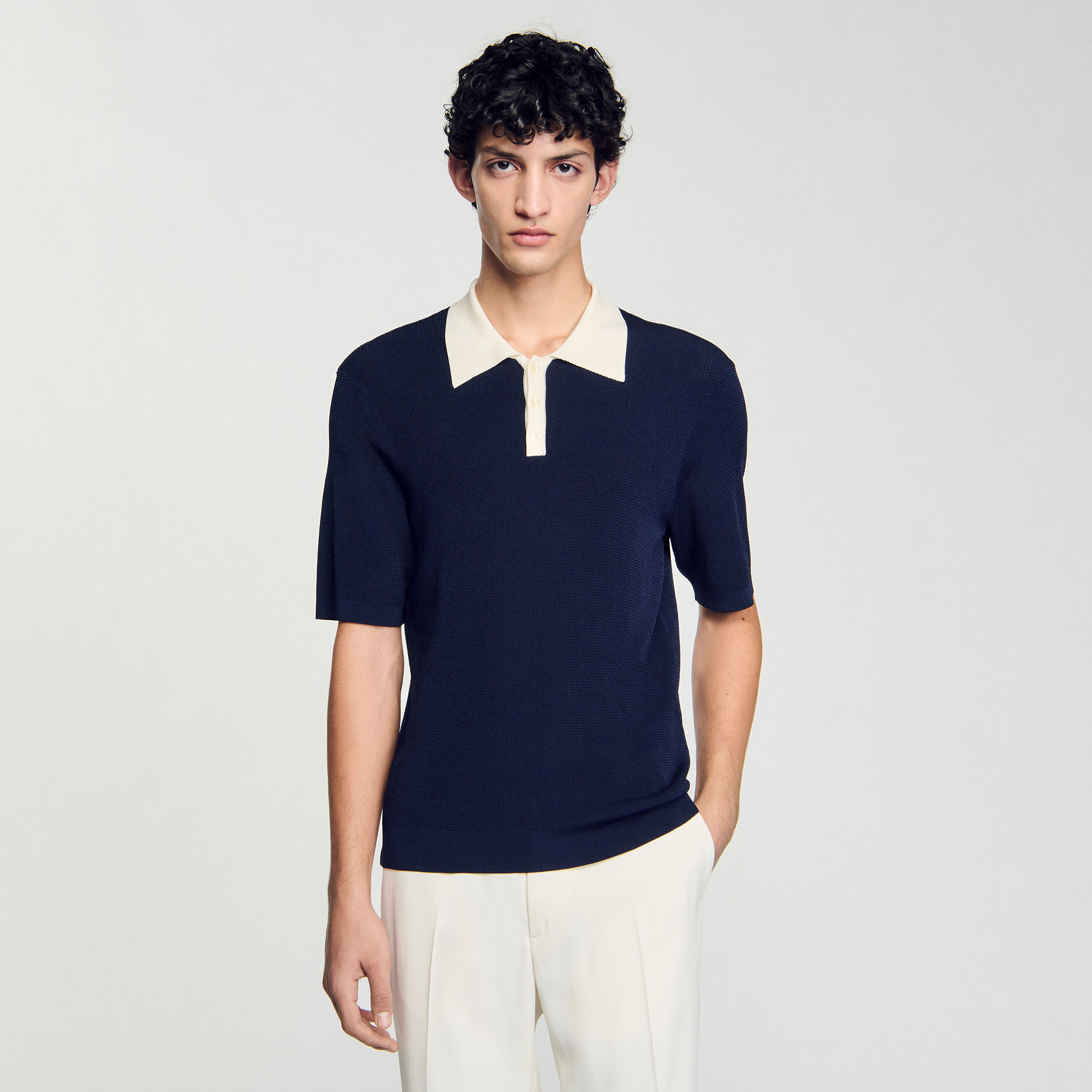 Two-tone polo shirt