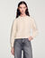 Cropped fluffy knit cardigan