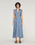 Striped maxi dress with leather tab