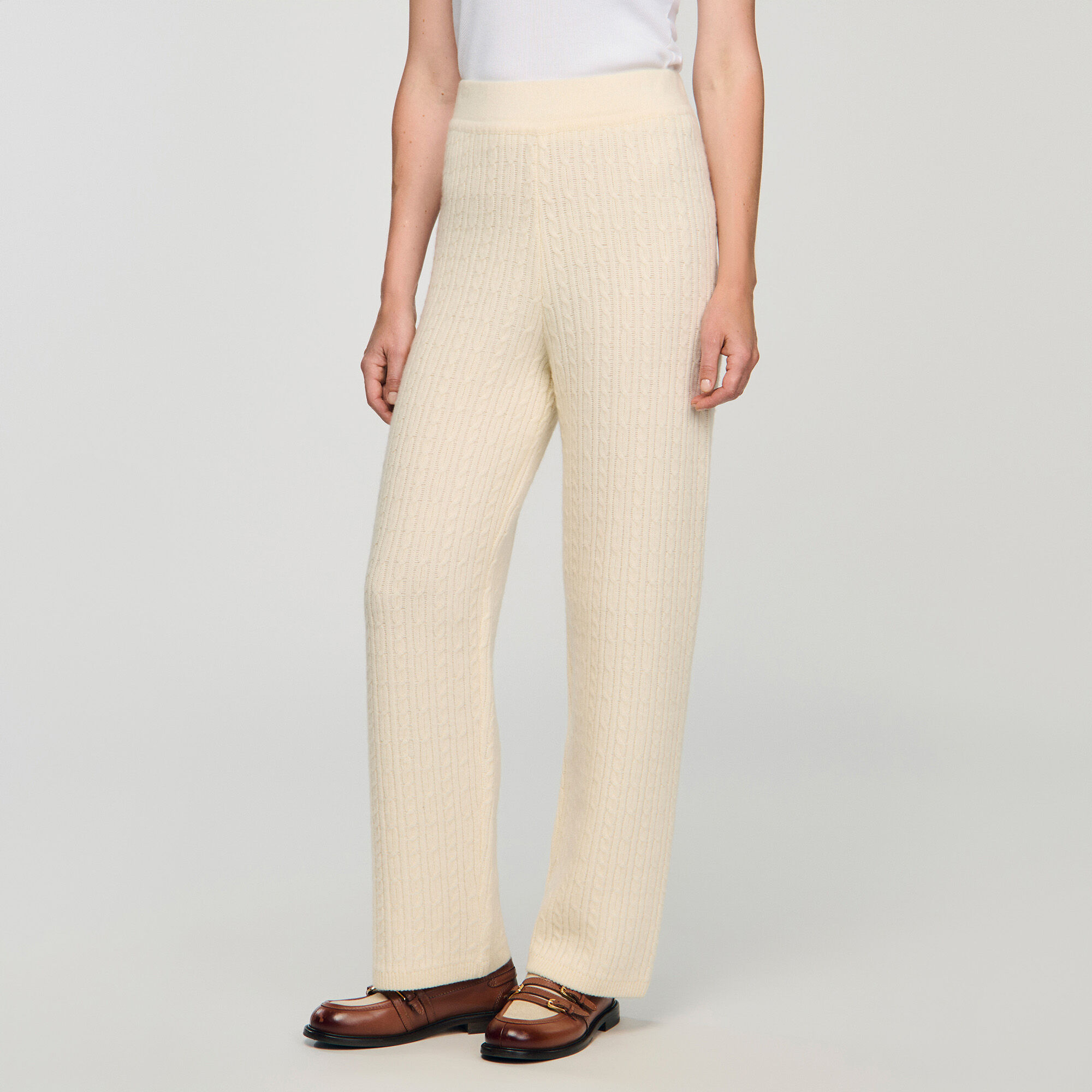 Cable knit trousers