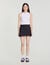 Short pleated wool skirt