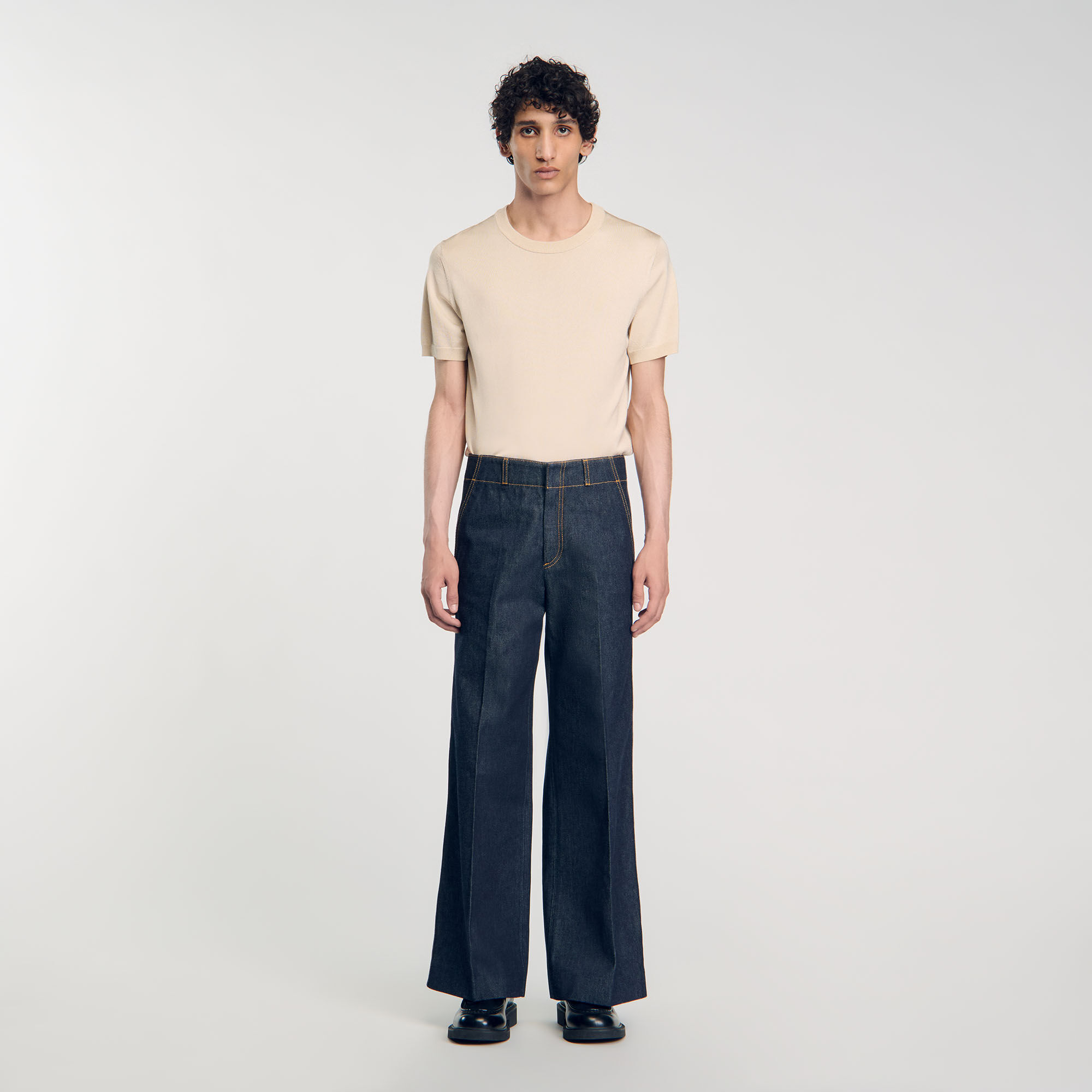 Mens wide leg jeans uk outlet