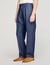 Pleated denim-effect trousers