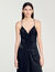 Long satin-effect dress