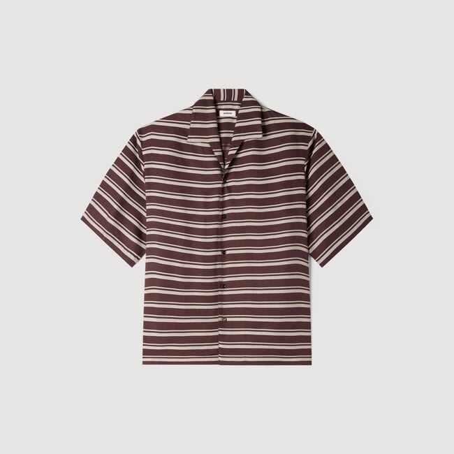 Striped boat neck shirt