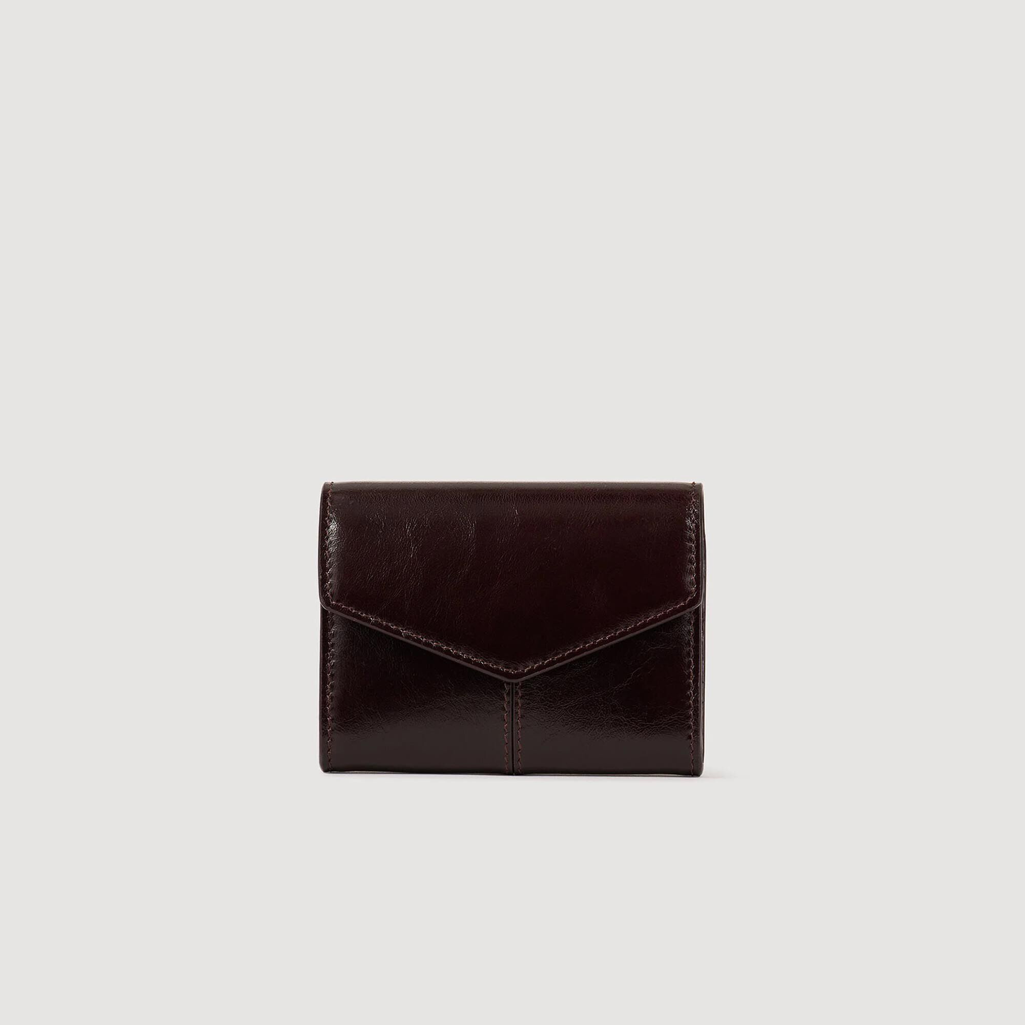 Glazed leather wallet