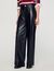 Wide-leg leather trousers