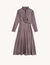 Long silk draped dress with print