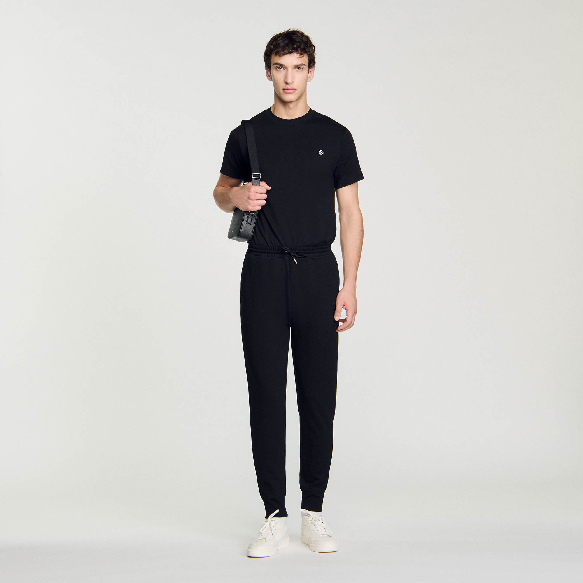 Knitted jogging bottoms black gray for Men Sandro Paris