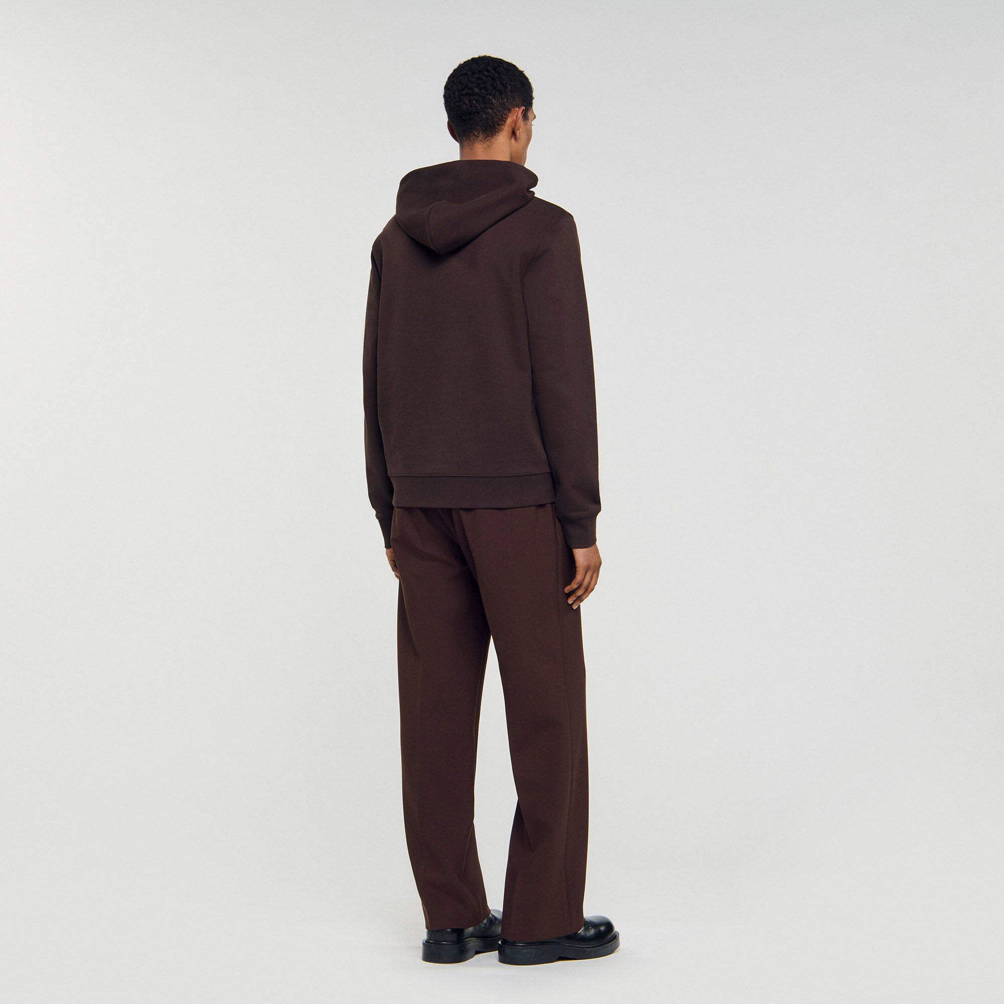 Sweatshirt with flower patch brown for Men | Sandro Paris
