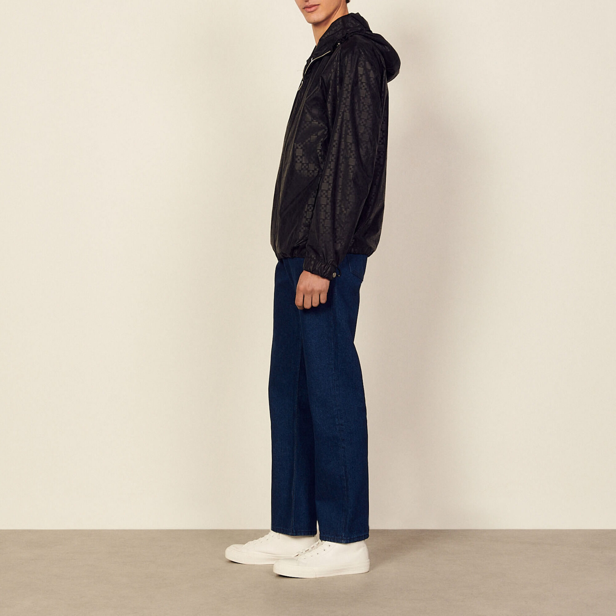 sandro parisジャケット Printed jacket black / gray for Men | Sandro Paris