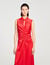 Draped satin-effect dress