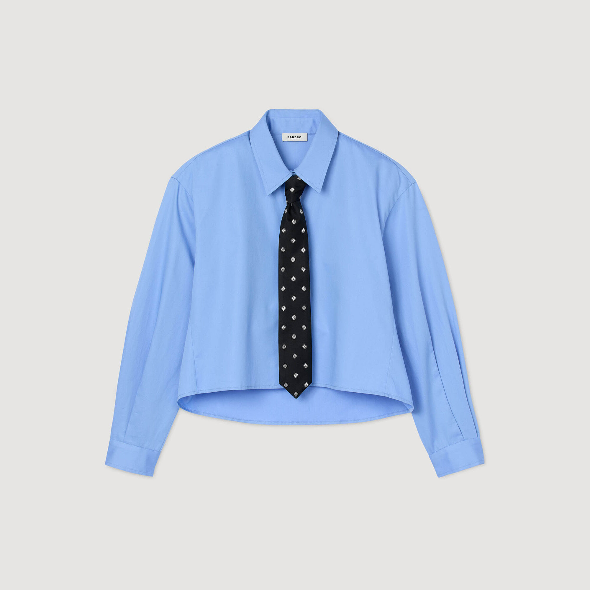 Cropped shirt with detachable tie