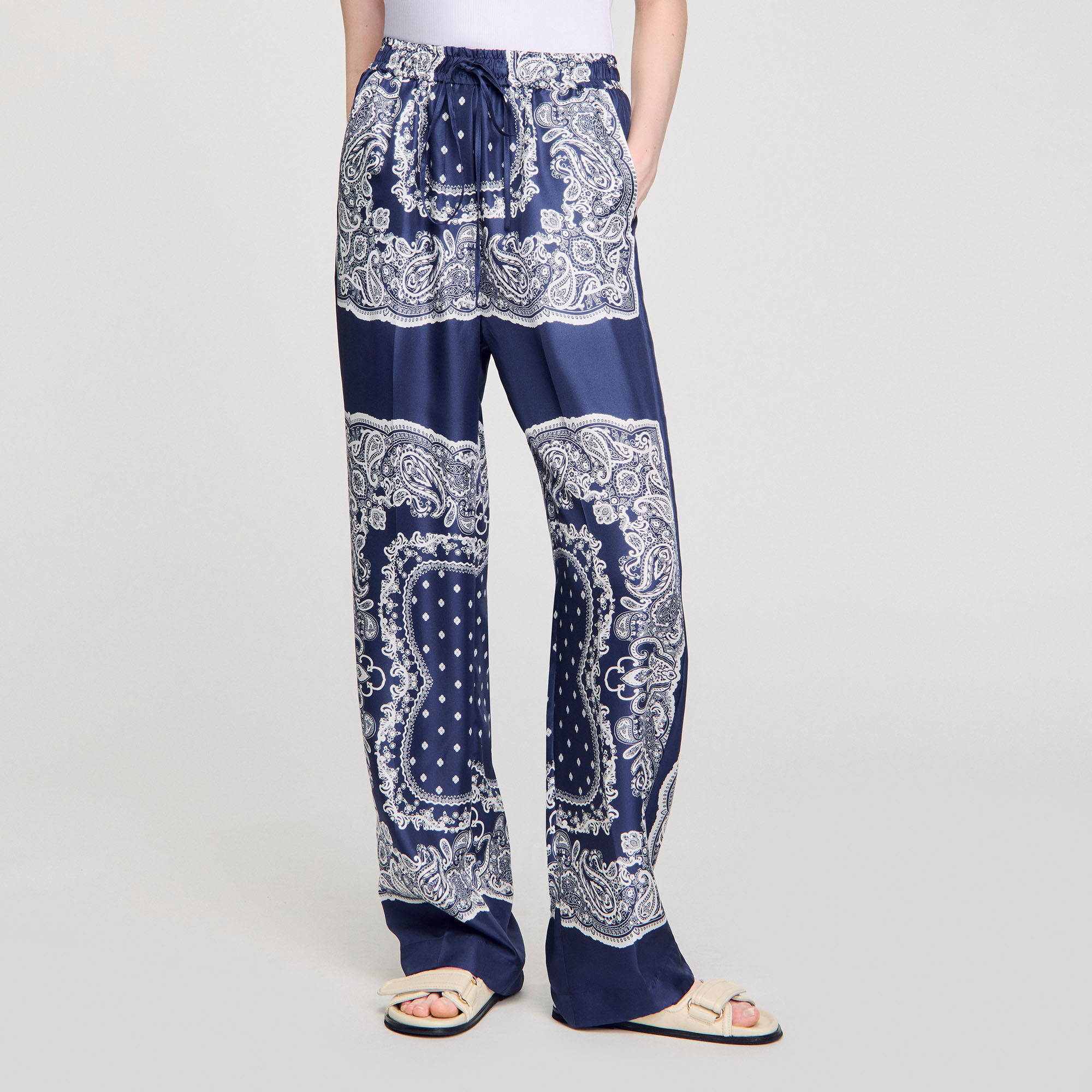 Bandana-print floaty trousers