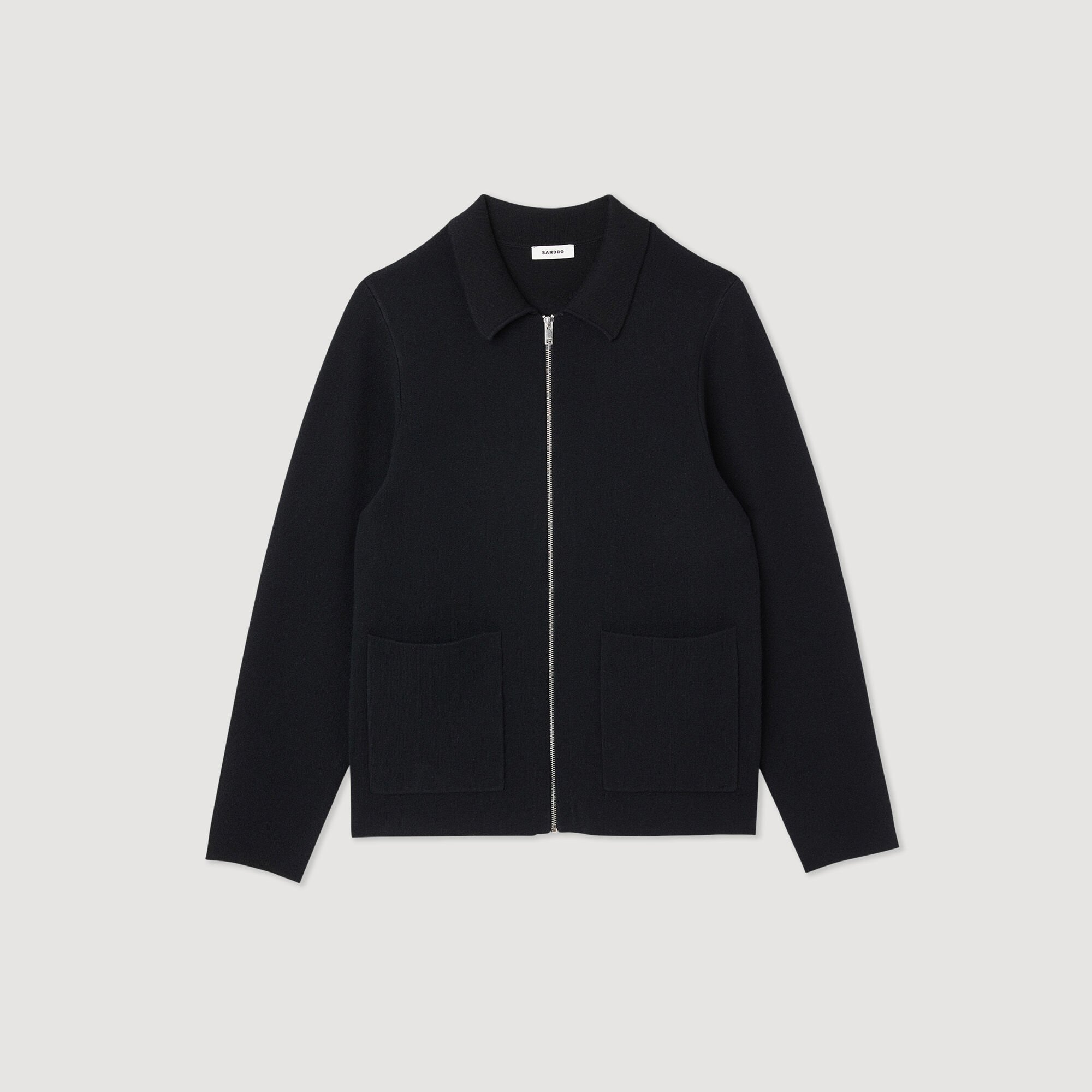 Cardigan with polo collar