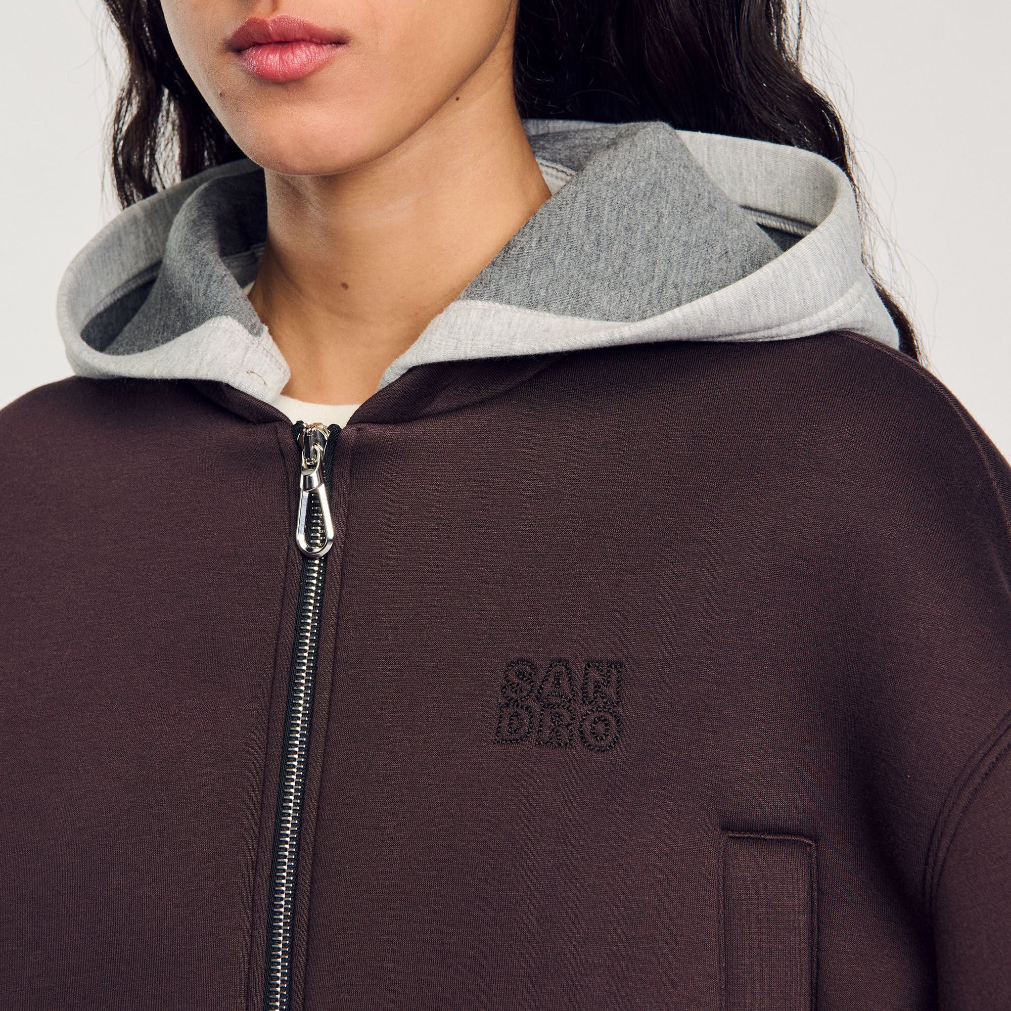 Hooded sweatshirt jacket