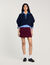 Jumper with denim collar
