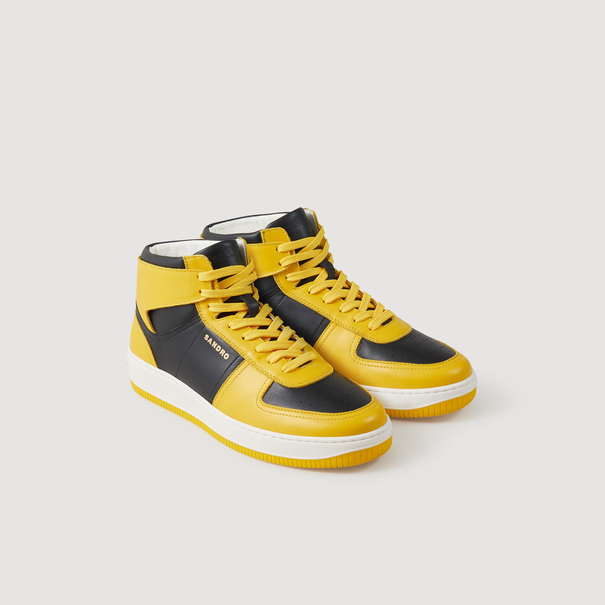 Yellow high top trainers hot sale