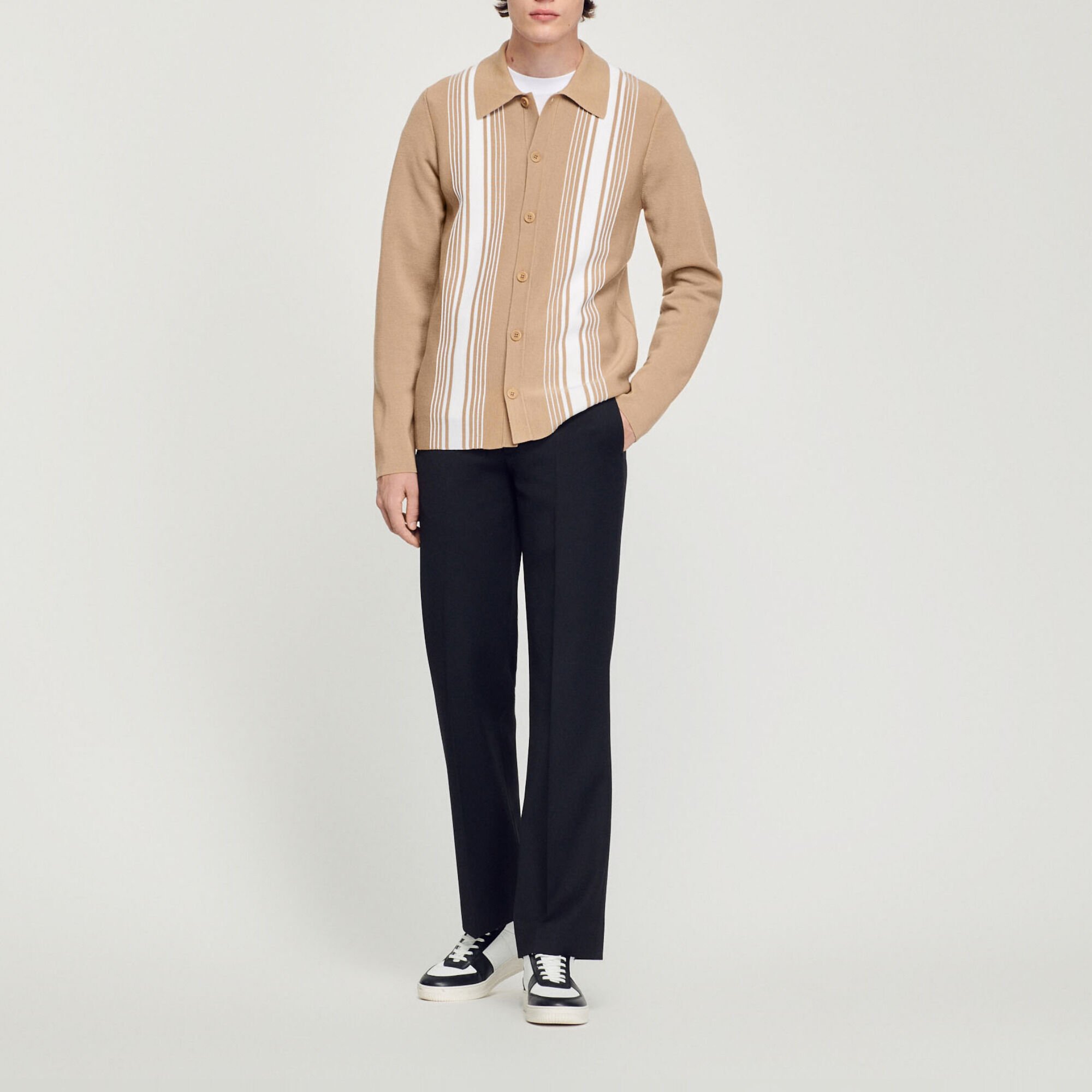 Cardigan with contrasting embroidery
