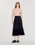 Long pleated wrapover skirt