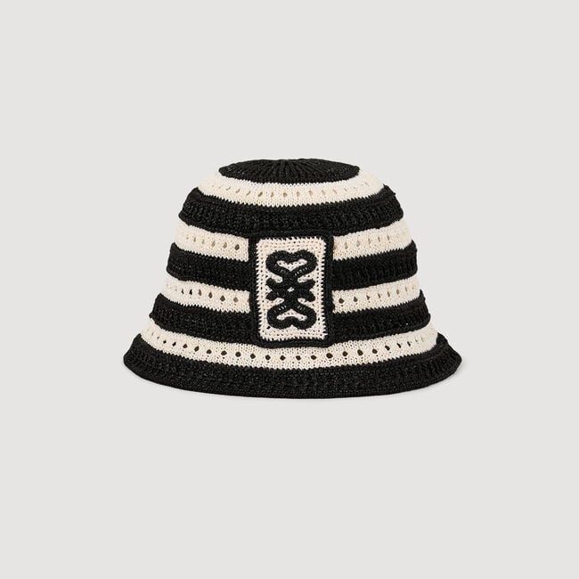 Striped crochet bucket hat