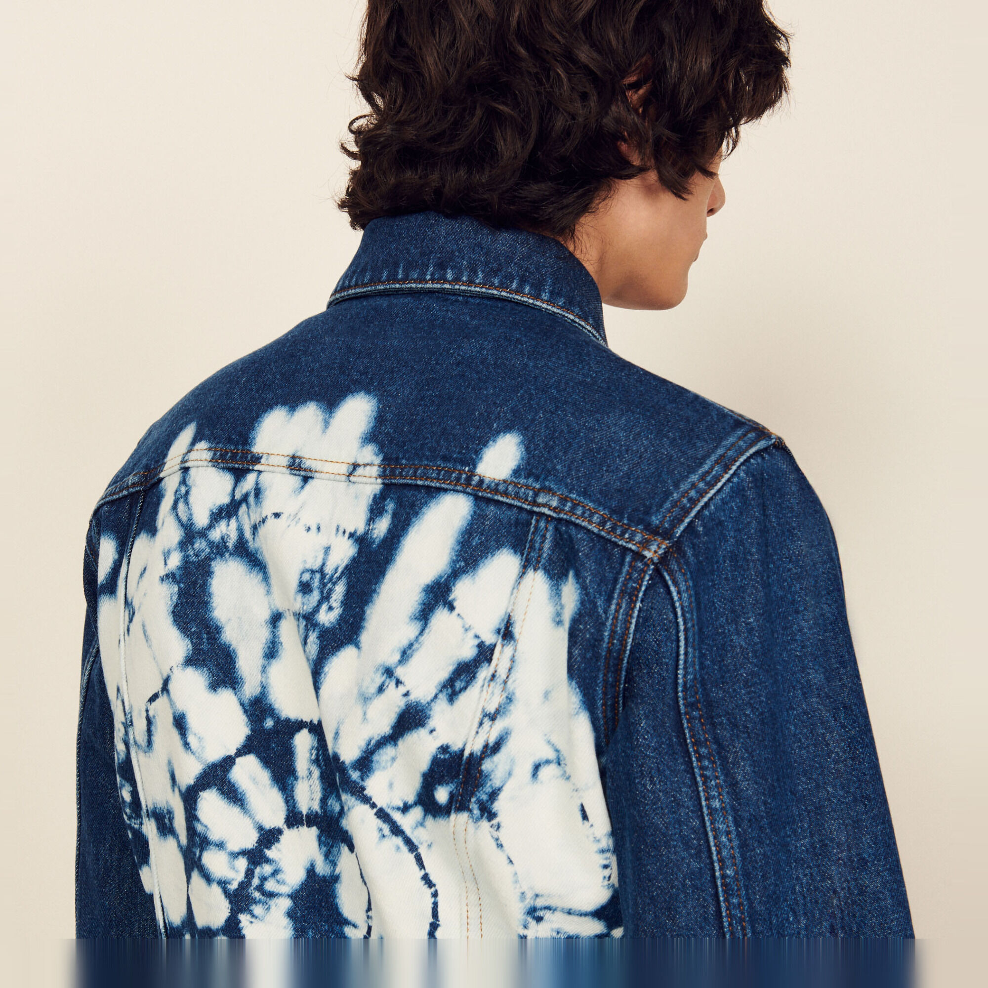 Denim jacket with tie-dye back
