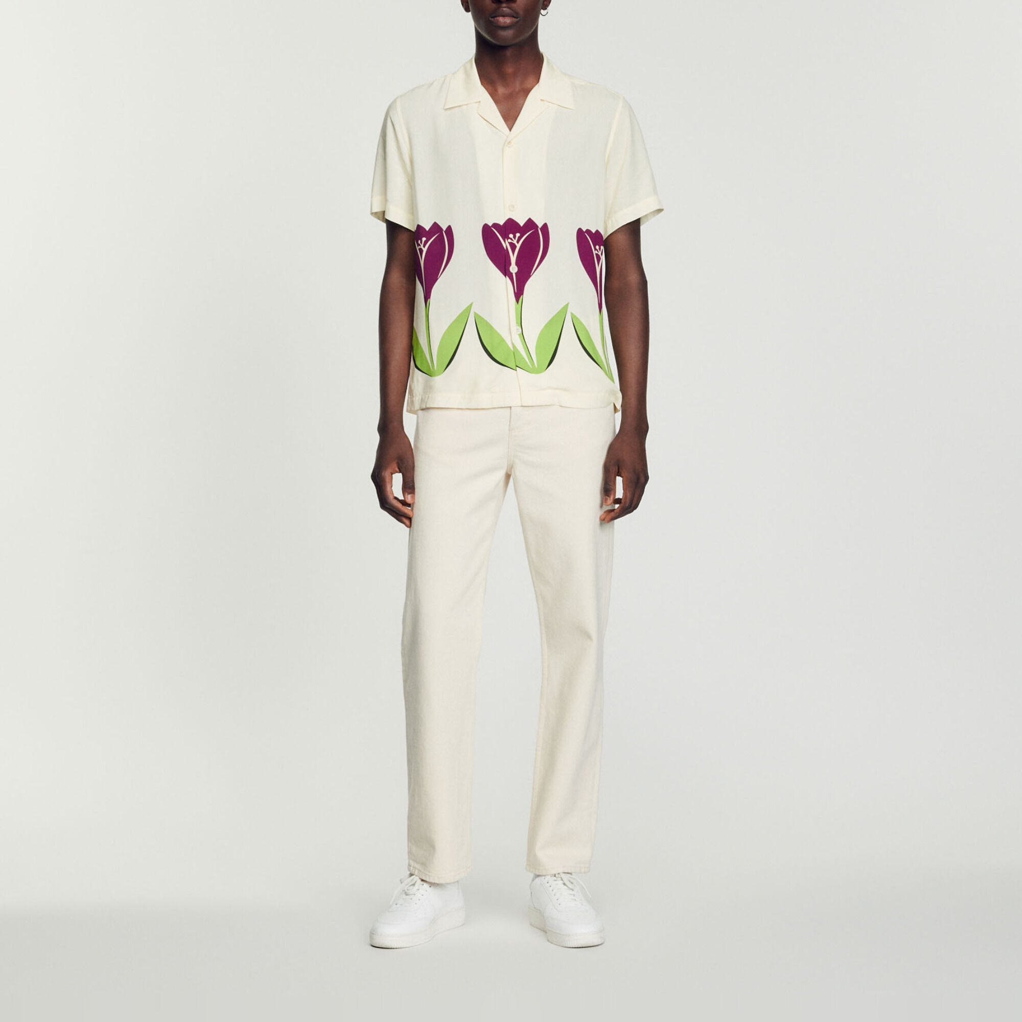 Floaty shirt with tulip print