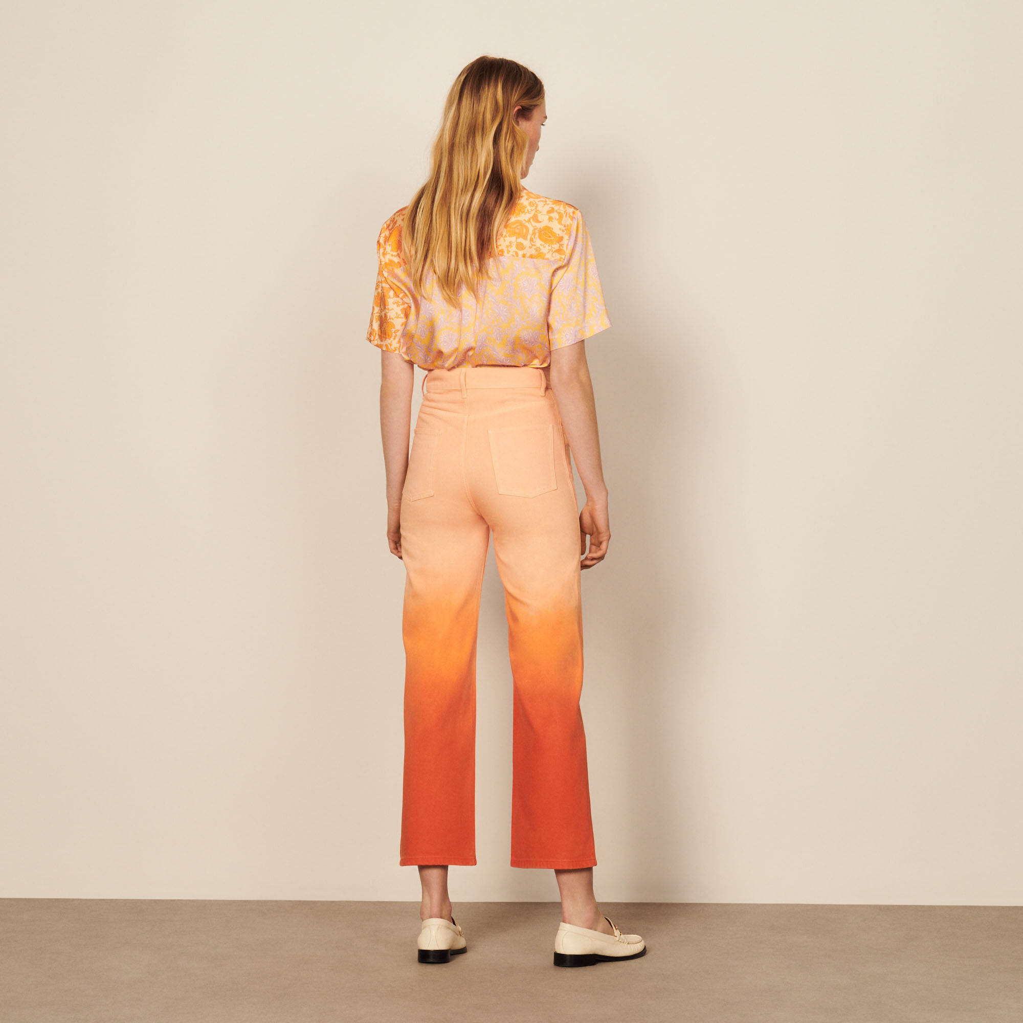 Straight-leg gradient-effect jeans