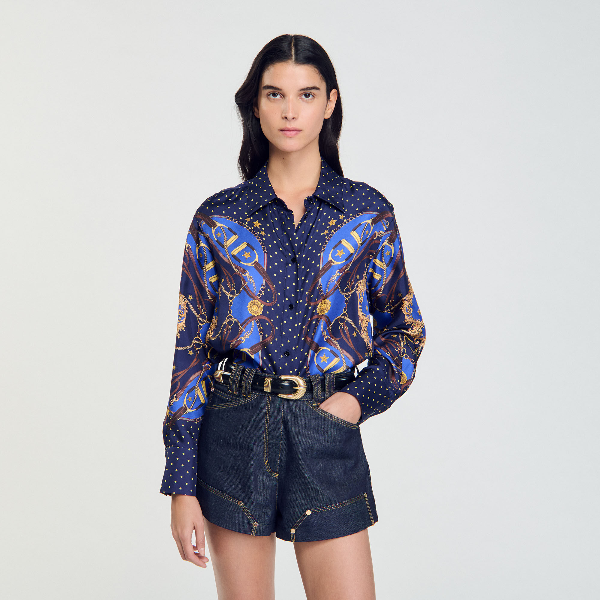 Patterned silk shirt