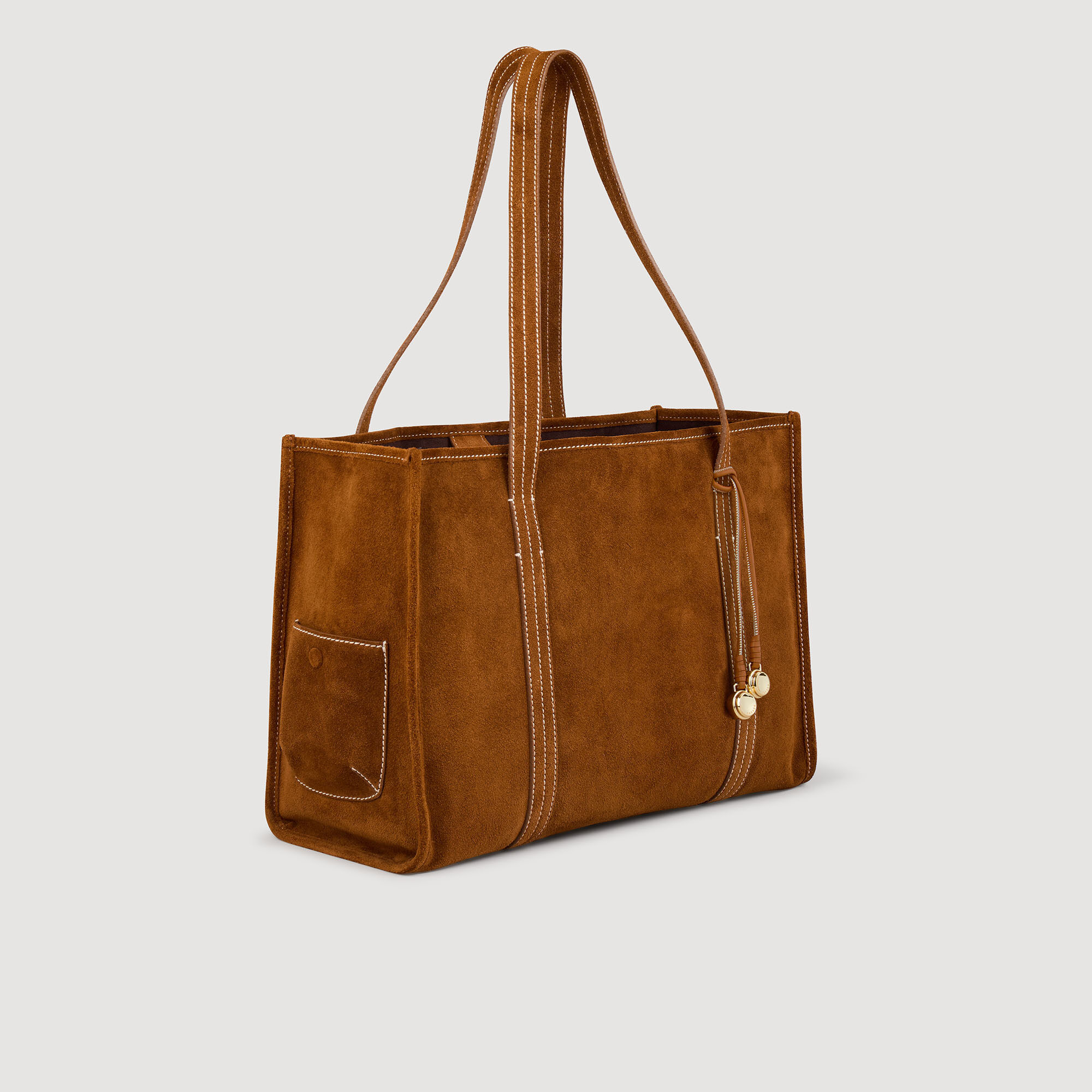 Suede shopping bag