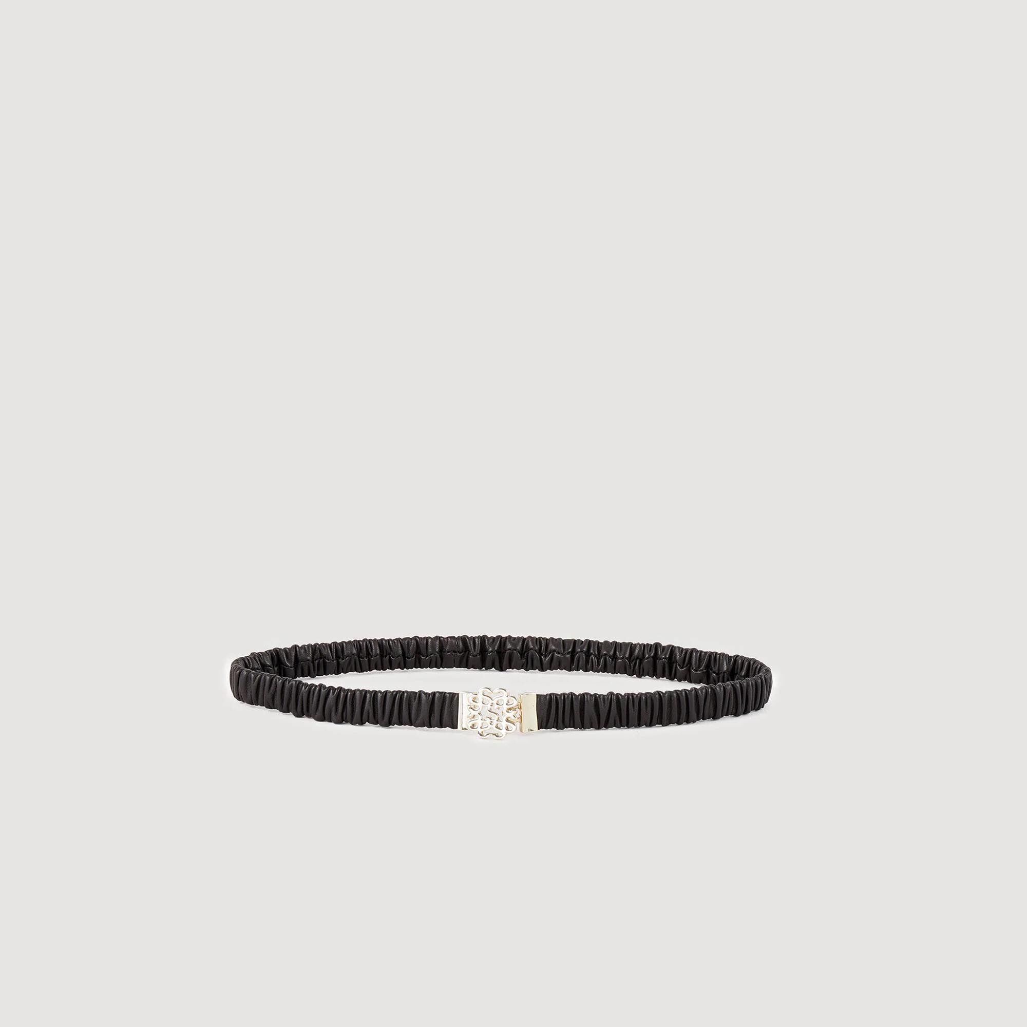 Elasticated leather belt