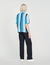 Flowing striped short-sleeved shirt
