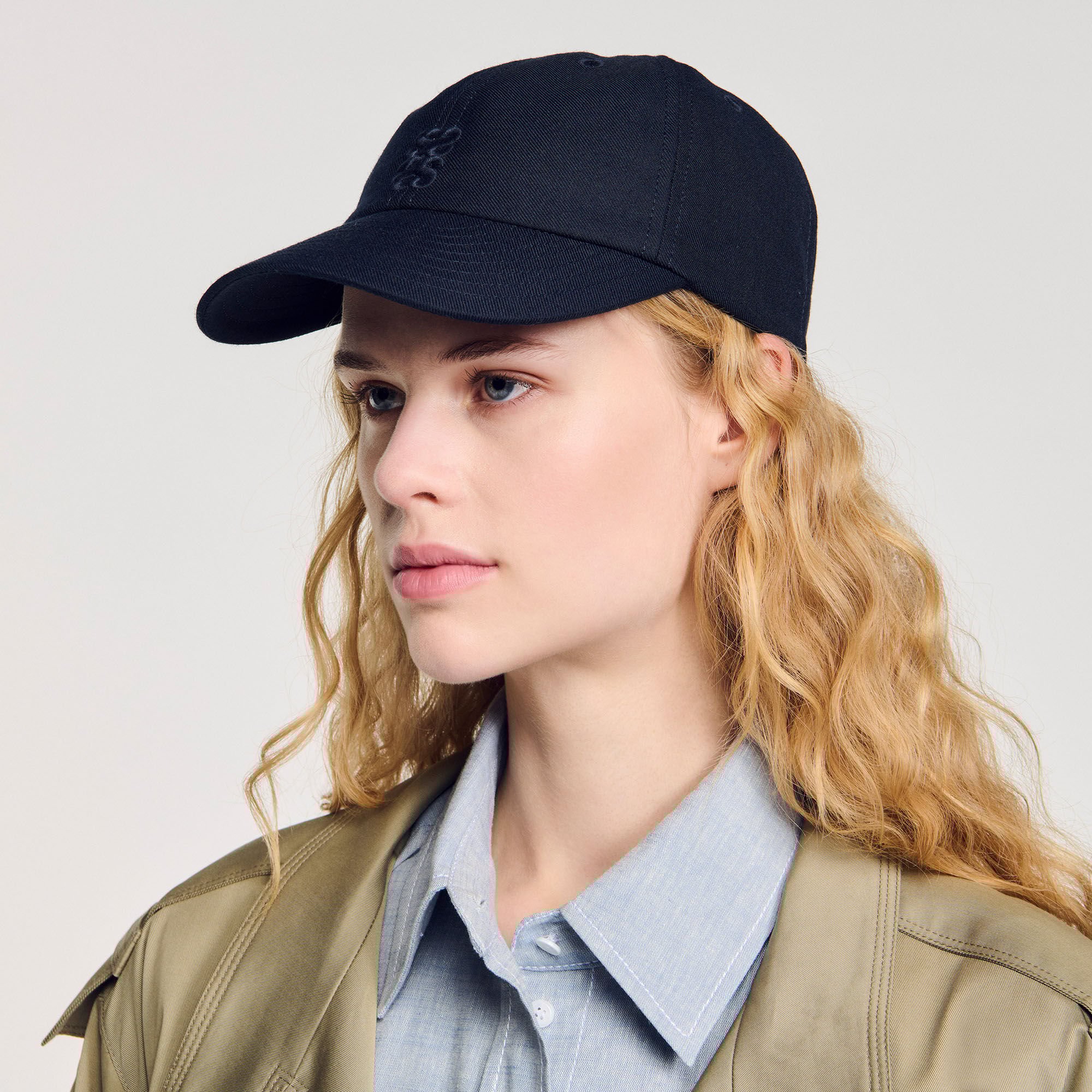 Cap with tied scarf