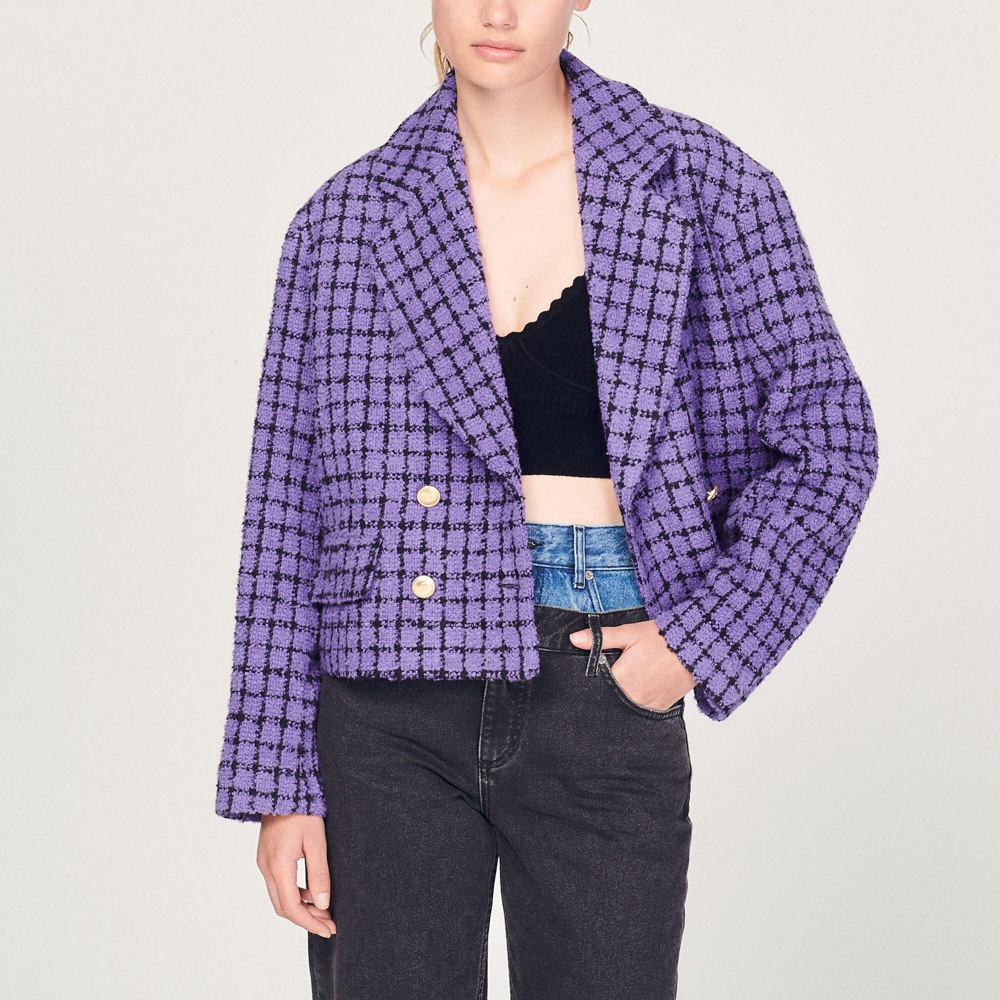 Cropped tweed jacket
