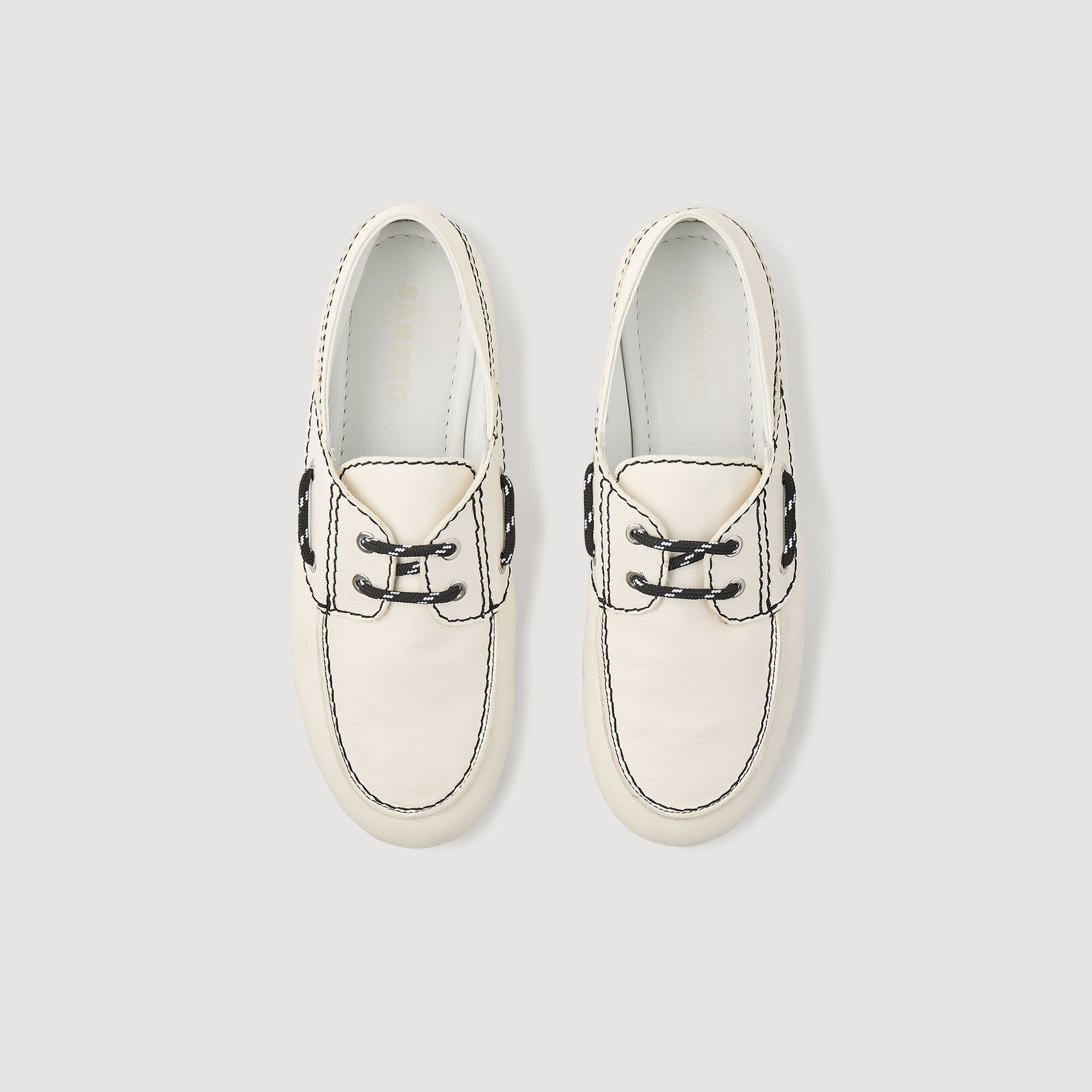 Leather boat shoe loafers