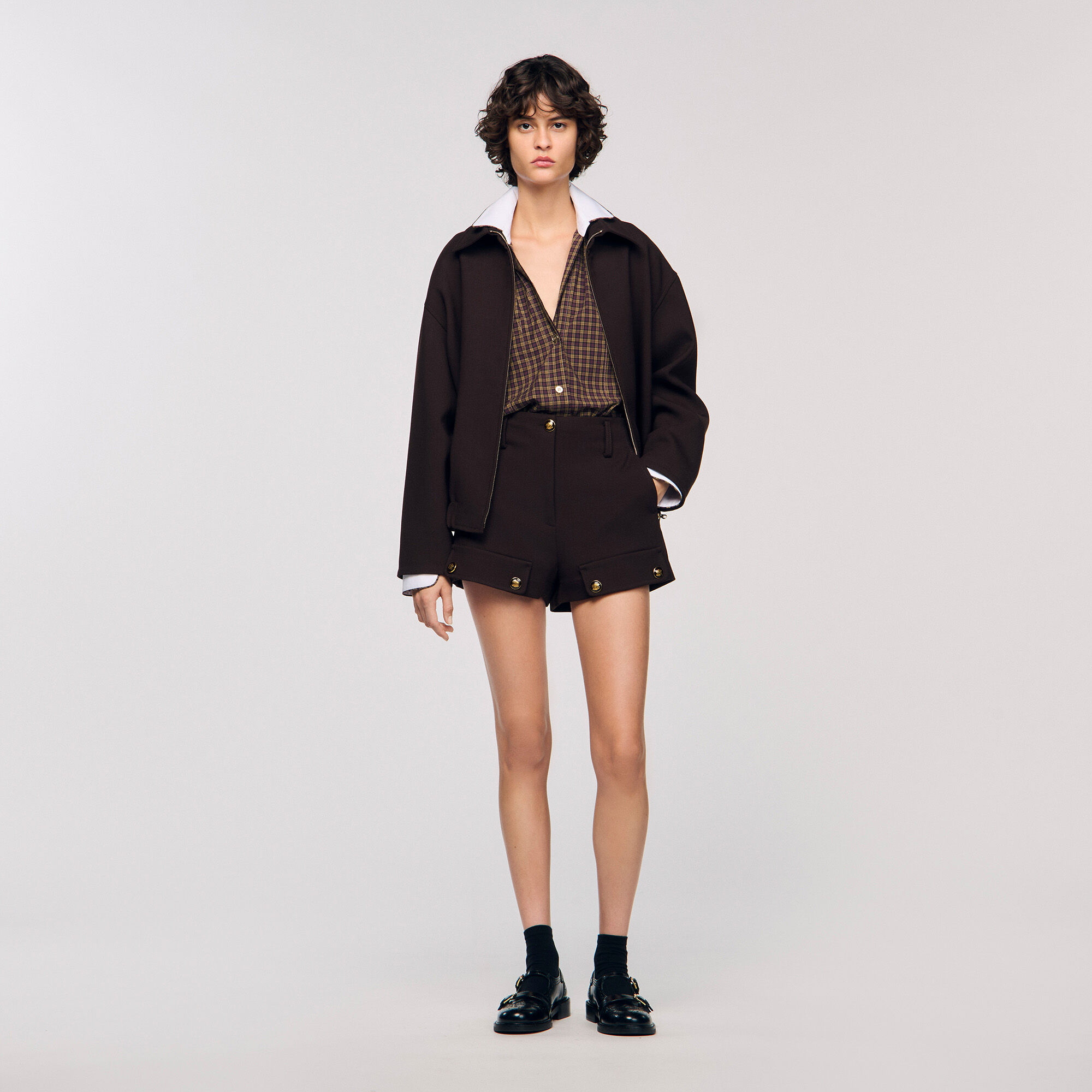 Two-tone check shirt Two-tone check shirt